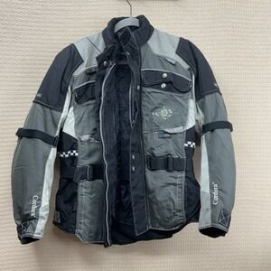 Men's Motorcycle Motorbike Jacket Waterproof Cordura TUV Armoured Grey PoloTex M